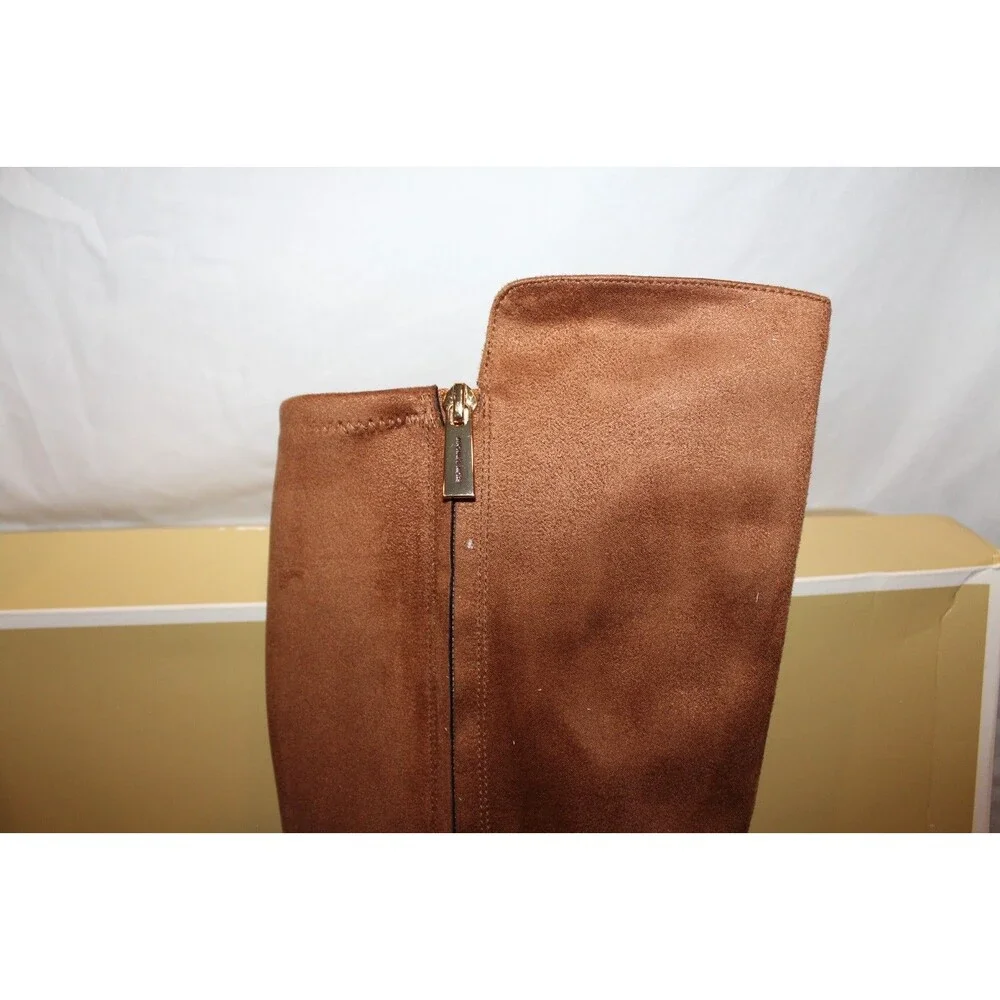 Michael Kors Women's Lex Tall Suede Boots Side Zip Sz 7.5 WS Luggage Brown